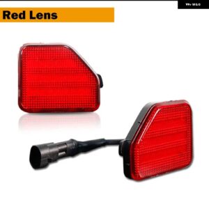 ジープ 2個 テールライト スタイル 赤色 LED バンパー リフレクターライト 2018 以降ラングラー JL 用テール ブレーキ リア フォグランプ 機能 - Red Lens