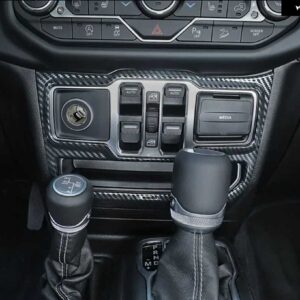 ジープ ウィンドウコントロールパネル 装飾ステッカー JL ラングラー 2018-21 ウィンドウコントロールフレーム に - Carbon fiber pattern