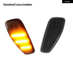 ジープ レネゲード 2015-23 アンバー/ホワイト LED フロントフェンダー サイド マーカー ウィンカーライト - Smoked Lens Amber