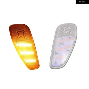 ジープ レネゲード 2015-23 アンバー/ホワイト LED フロントフェンダー サイド マーカー ウィンカーライト - Clear Lens Amber