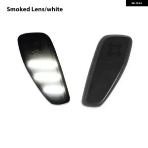 ジープ レネゲード 2015-23 アンバー/ホワイト LED フロントフェンダー サイド マーカー ウィンカーライト - Smoked Lens White