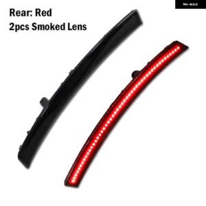 シボレー 2014-2019 コルベット C7 スモークレンズ フロントアンバーリアレッド LED サイド マーカー ウィンカーライト フェンダー - 2pcs　rear　red