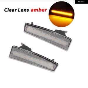 ジープ 2008-2012 リバティアンバー/ホワイト LED フロントバンパー サイド マーカー ウィンカーライト 運転/パーキング灯フェンダー フレアランプ - Clear Lens Amber