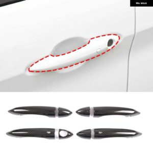 アルファロメオ ジュリア STELVIO 2015-2020 自動 ABS カーボン車外装ドア ハンドル グラブカバー トリムステッカー - A-With smart hole