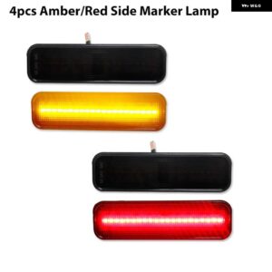 シボレー カマロ 1970-1977 車 LED フロント/リアバンパー サイド マーカー ウィンカーライト パーキングライトフェンダー フレアラ - 4pcs　amber　red