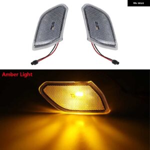 ジープ 2個 車 LED フェンダー マーカー ライトフロントサイド マーカー アンバーライトラングラー JL 2018-22 - clear