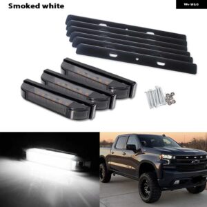 シボレー 2019/2020 以降 シルバラード 1500 2500HD 3500HD フル LED フロントセンターグリル ランニング/ポジショ - 3pc　smoked　white