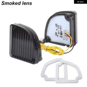 シボレー GMC トラック 1967 1968 1969 1970 1971 1972 赤色 LED テールライト リア フォグランプ W/ホワイ - smoked　lens