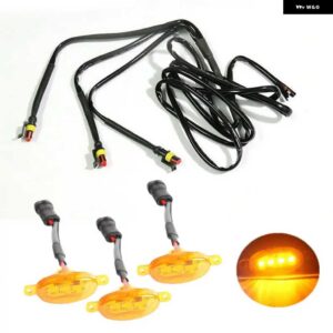 シボレー 3個 フロント車グリル LED ライトグリル トリムスモークレンズ シルバラード 1500 2016-21 - 3yellow-yellow　light