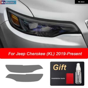 ジープ ヘッドライト フィルム フロントライト ティントスモークブラック TPU ステッカー グランドチェロキーラングラーコンパス - cherokee　kl　19-on