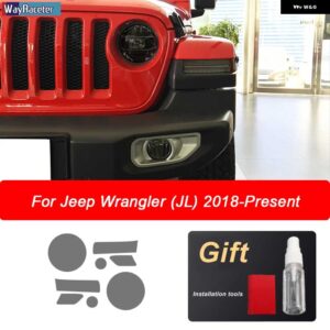 ジープ ヘッドライト フィルム フロントライト ティントスモークブラック TPU ステッカー グランドチェロキーラングラーコンパス - wrangler　jl　18-on