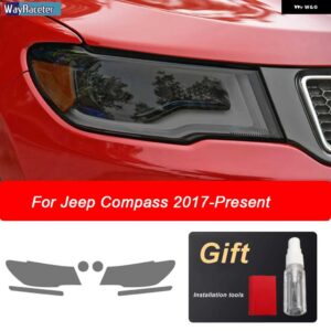 ジープ ヘッドライト フィルム フロントライト ティントスモークブラック TPU ステッカー グランドチェロキーラングラーコンパス - compass　2017-on