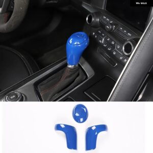 シボレー コルベット C7 2014-19 ABS インテリア ギア スティック オートマチック トランスミッション ギア シフト ノブ カバー - 3pcs blue