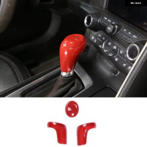 シボレー コルベット C7 2014-19 ABS インテリア ギア スティック オートマチック トランスミッション ギア シフト ノブ カバー - 3pcs red