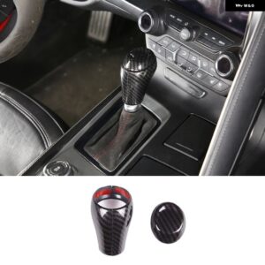 シボレー コルベット C7 2014-19 ABS インテリア ギア スティック オートマチック トランスミッション ギア シフト ノブ カバー - 3PCS Carbon fiber