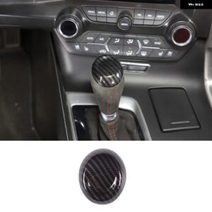 シボレー コルベット C7 2014-19 ABS インテリア ギア スティック オートマチック トランスミッション ギア シフト ノブ カバー - 1PCS Carbon fiber
