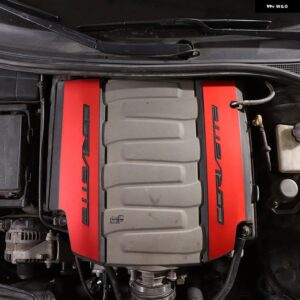 シボレー コルベット C7 2014-2019 合金カー エンジン フードレターパネルカバー ステッカー 自動車 - red