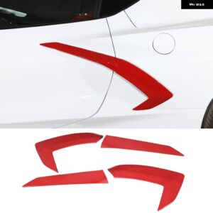 シボレー コルベット C8 スティングレー Z51 2020-2023 ドアハンドルカバー トリム ステッカー スタイリング外装部品 - Red