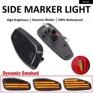 ジープ レネゲード BU 2014 2015 2016-2021 LED ダイナミックフロント サイドマーカー ライトフル LED ウィンカー ランプアンバーカラーカースタイリング - dynamic　smoke