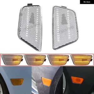 シボレー 2個 LED ダイナミックサイドマーカー ウィンカーライト クルーズ限定ディーゼルエコ L LS LT LTZ 2011-15 - Crystal Lens