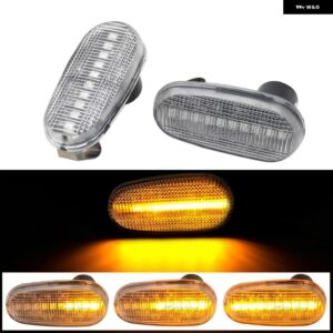 アルファロメオ 2個 水戸 955 147 GT 937 フィアット ブラボー 2 II ダイナミック LED サイド マーカーライト 矢印ウィンカー点滅 ウインカーランプ - Dynamic Crystal