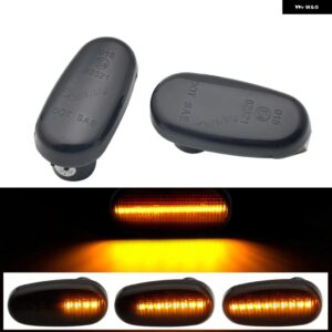 アルファロメオ 2個 水戸 955 147 GT 937 フィアット ブラボー 2 II ダイナミック LED サイド マーカーライト 矢印ウィンカー点滅 ウインカーランプ - Dynamic Smoked