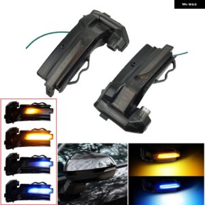 アウディ ダイナミック流れる水ウインカーサイドミラー LED ウィンカーライトシーケンシャルフラッシャーリピーター Q2 2018-2020 Q3 2019-2020 - Dynamic Blue Yellow