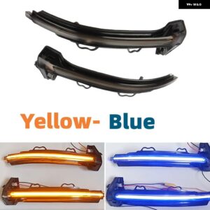 アウディ ダイナミック LED ウインカー ウインカー ライト サイド リピーター シーケンシャル インジケーター ランプ A4 S4 A5 S5 RS4 RS5 2016-2019 - Blue-Yellow