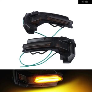 アウディ 2個 LED ダイナミック流れる ウィンカーライトサイドバックミラー インジケーター ウインカーライト Q2 Q3 モデル 2018 2019 - Smoked black-Yellow