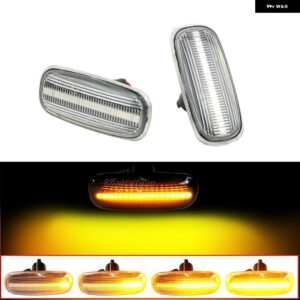アウディ 2個 車流れるシーケンシャル LED ランプダイナミック点滅ウインカーサイド マーカーライト A2 A3 8L A4 B5 A6 4B C5 A8 4D TT 8N - Dynamci Crystal