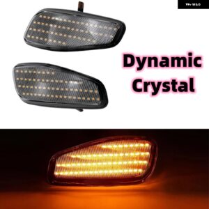 ジープ 2個 LED ダイナミックウィンカー ライトサイドミラー ウインカーシーケンシャルフラッシャーリピーター レネゲード BU 2015-2022 - dynamic　crystal