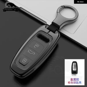 アウディ キーケースカバー A3 A4 B9 A6 C8 A7 S7 4K A8 D5 S8 Q7 Q8 SQ8 E-TRON 2018-23 アクセサリー - black S