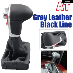 アウディ A3 8P A4 B8 A5 Q5 A6 C6 レザーシフター ハンドル ギア シフト ノブ 4G1 713 139 ギア シフト ノブカバー - (Grey) Black line