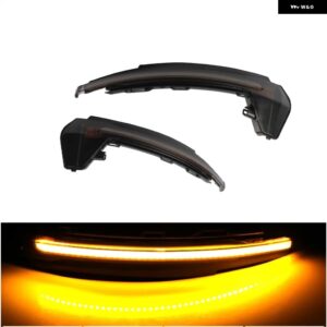 アウディ 2個 車 LED ダイナミックウィンカー ライト A1/8X 2011-2019 流れるバックミラー インジケーター シーケンシャル ウインカーランプ - Smoked black-Yellow
