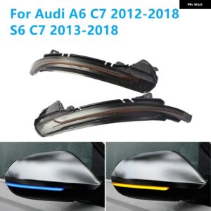 アウディ LED ダイナミックサイドバックミラー シーケンシャル ウィンカーライト A6 C7 2012-2018 S6 C7 2013-2018 - Blue-Yellow