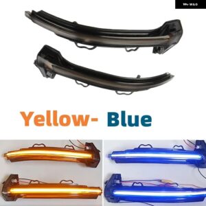 アウディ 2個 LED サイド ウイング バックミラー ダイナミック インジケーター 流れるウィンカー ウインカーライト A4 S4 B9 A5 S5 RS4 RS5 - Smoked black-Yellow