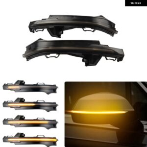 アウディ LED ダイナミック ウィンカー ウインカー シーケンシャル サイドミラー インジケーター ライト ランプ Q5 2018-2019 年度 Q7 4M - Smoked black-Yellow