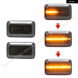 アウディ 2個 LED ウィンカーライト A6 S6 100 C3 C4 200 80 90 B2/B3/B4 ダイナミック LED サイドマーカーランプ ポルシェ 911 944 959 968 - No Dynamic Clear