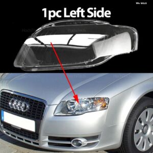 アウディ クリア ハウジング フロント ヘッドライト レンズ シェルガラスランプカバー キャップアクセサリー A4 B7 S4 RS4 2006 2007 2008 - 1pc Left Side