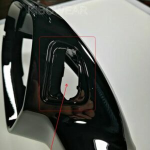 アウディ ブラックサイドミラー キャップカバー A6 C7 C7.5 S6 4G 2012-18 リアビュー ウイング ケース左右 - Right side no hole