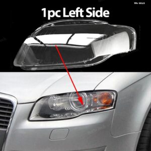アウディ クリア ハウジング フロント ヘッドライト レンズ ランプカバー A4 B7 2006 2007 2008 - 1pc Left Side