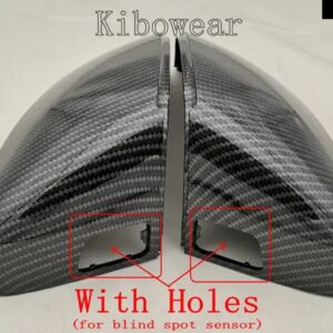 アウディ ペア A3 S3 8V サイド ウイング ミラー カバー キャップ カーボンルック 2017 交換用 2015 2016 2018 2013 2014 2019 - has blind spot hole