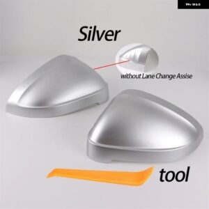 アウディ マットサイド ウイング ミラー キャップ A4 A5 B9 8W 2017-20 S4 S5 RS5 RS4 オールロードクワトロ交換カバー - Silver