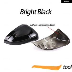 アウディ マットサイド ウイング ミラー キャップ A4 A5 B9 8W 2017-20 S4 S5 RS5 RS4 オールロードクワトロ交換カバー - black