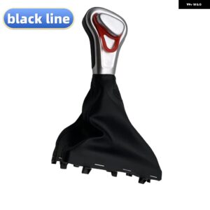 アウディ 黒/赤ライン ギア シフト ノブ GAITOR ブーツ カバー A5 A4L Q5 B8 B8PA B9 2009-16 - Black line