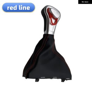 アウディ 黒/赤ライン ギア シフト ノブ GAITOR ブーツ カバー A5 A4L Q5 B8 B8PA B9 2009-16 - red line