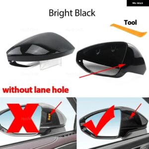 アウディ カーボン交換用サイドミラー カバー キャップ A6 S6 RS6 C8 A7 S7 RS7 A8 左ハンドル - LHD Black