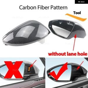 アウディ カーボン交換用サイドミラー カバー キャップ A6 S6 RS6 C8 A7 S7 RS7 A8 左ハンドル - LHD-Carbon Pattern