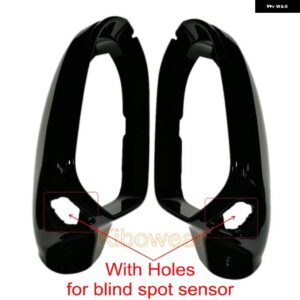 アウディ 2個 ブラックサイドミラー キャップカバー A6 C7 C7.5 S6 4G 2012-18 リアビュー ウイング ケースペア - has blind spot hole