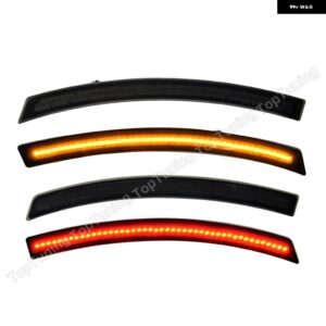 シボレー 4個 フロントイエローリアレッドフル LED サイドマーカーフェンダーライト コルベット C7 14-19 スモーク/クリアレンズ - smoke